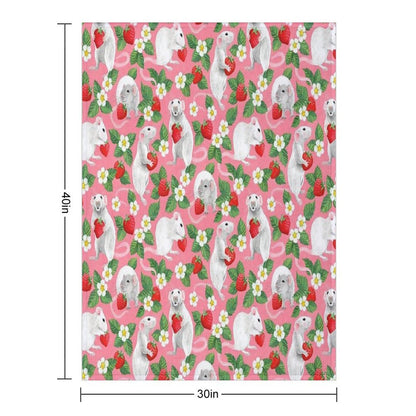 Rats Love Strawberries on Bright Pink Comfort Throw Blanket