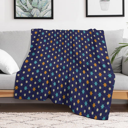 Moroccan Starry Night Mosaic Machine-washable Throw Blanket