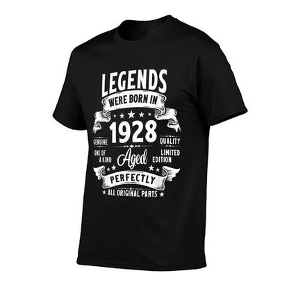 Vintage 1928 97 Year Old Gifts For Men Women 97th Birthday  Rolled Sleeves T-Shirt