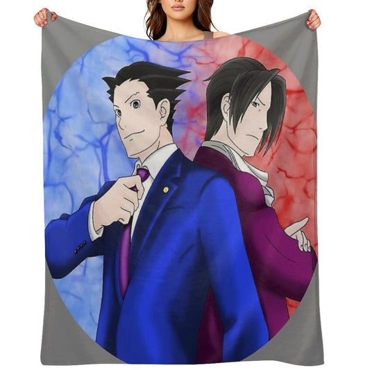 Phoenix Wright And Miles Edgeworth Anti-pilling Throw Blanket