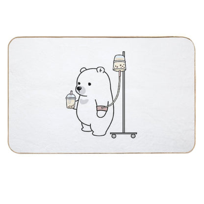 Boba Bear Loves Boba Too Much!  Absorbent Bath Mat