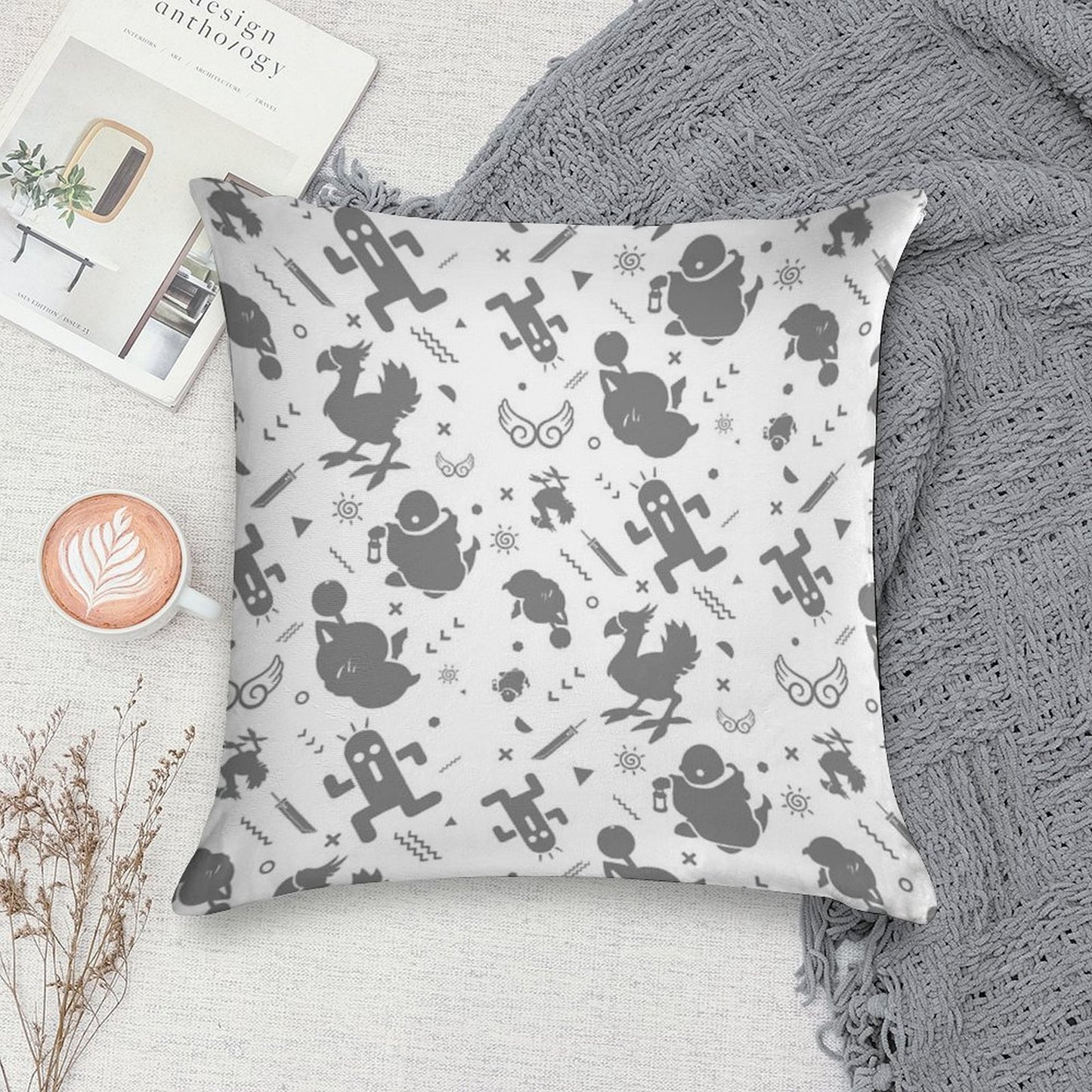 Final Fantasy Medley Soft Fade-Resistant Throw Pillow