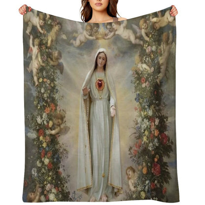 Virgin Mary Immaculate Heart of Mary Mother of God Our Lady Quick-dry Throw Blanket