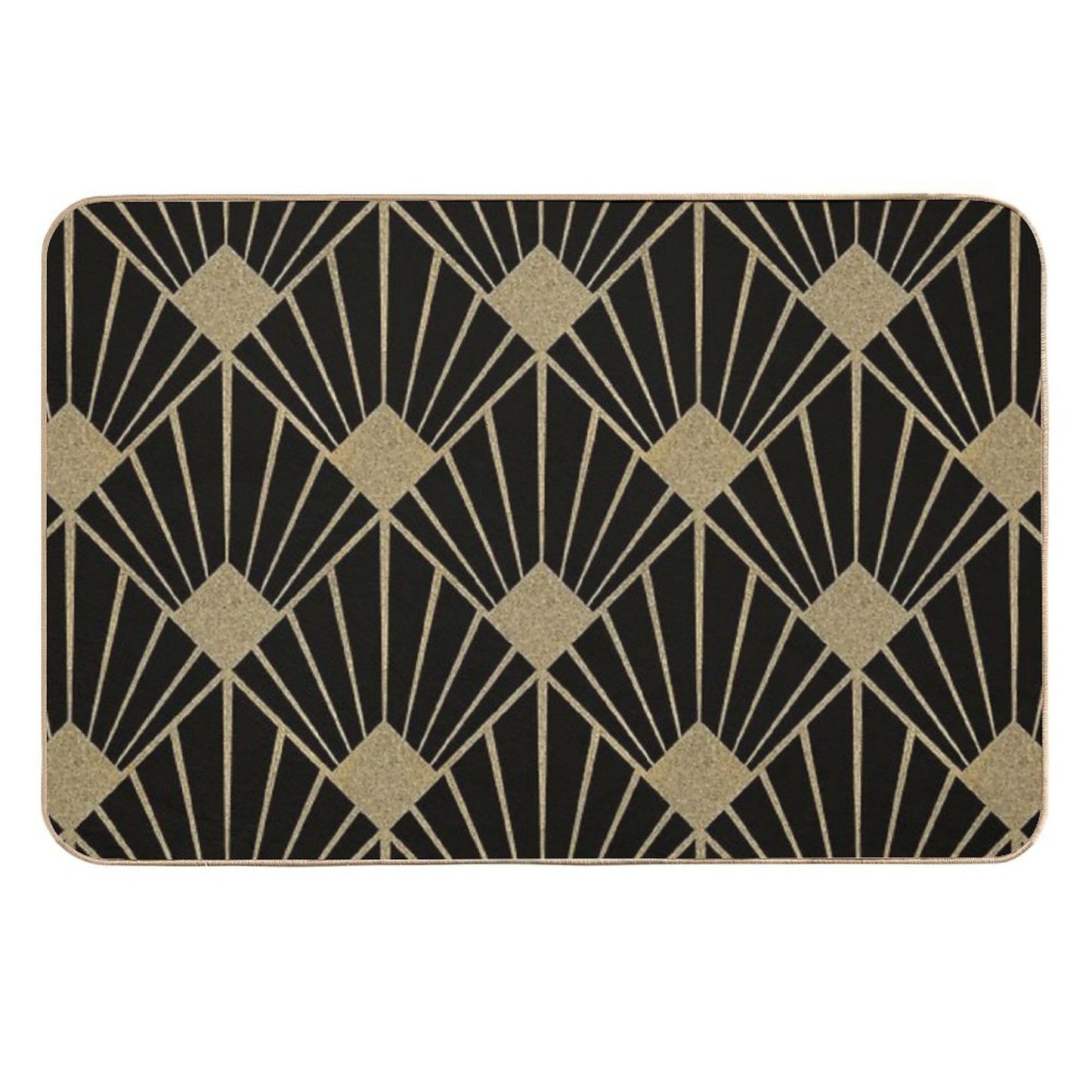 Art Deco Pattern Gold Black  Eco-Friendly Bath Mat