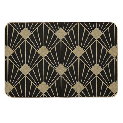 Art Deco Pattern Gold Black  Eco-Friendly Bath Mat