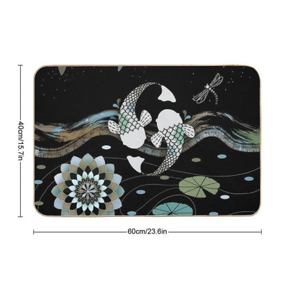 Lucky Koi Mandala  Easy To Clean Bath Mat