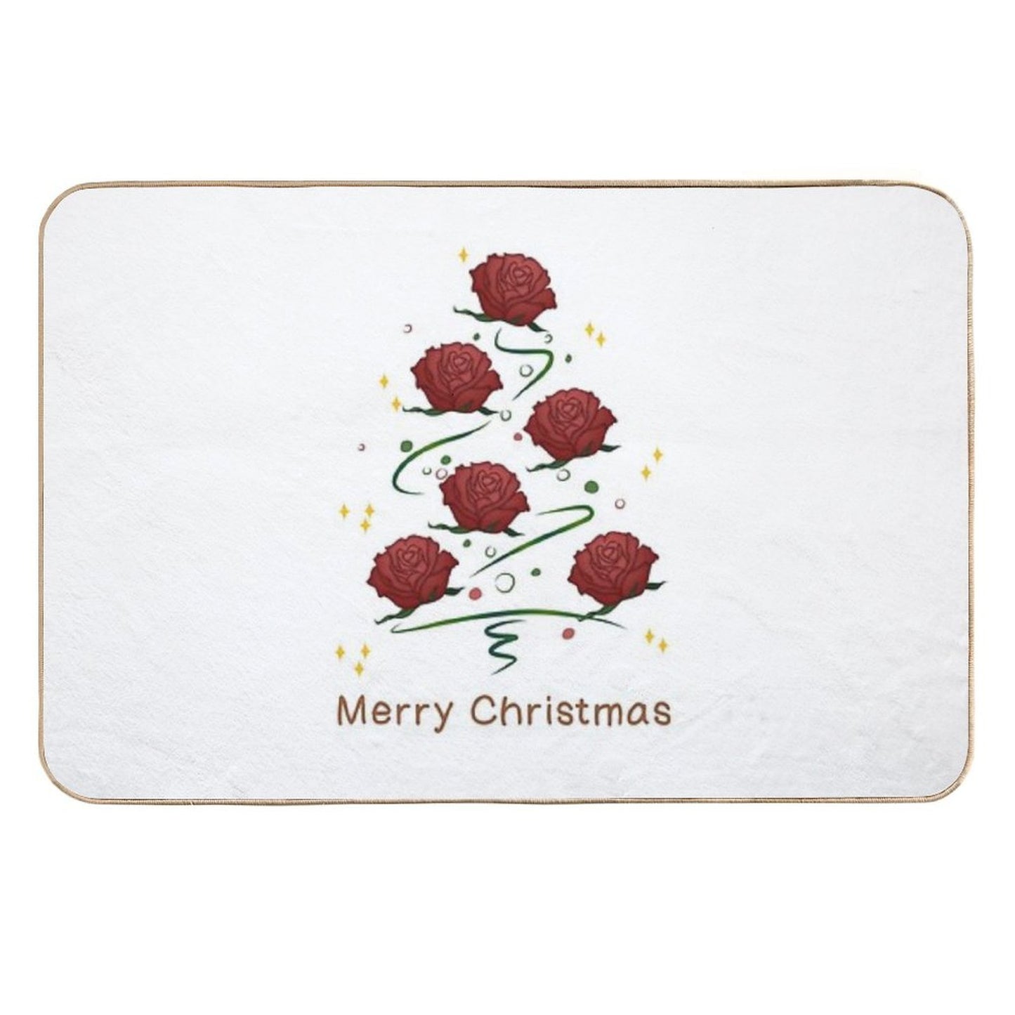 Christmas Rose Tree  Easy To Clean Bath Mat