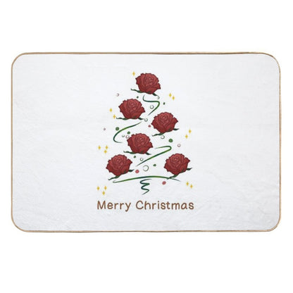 Christmas Rose Tree  Easy To Clean Bath Mat