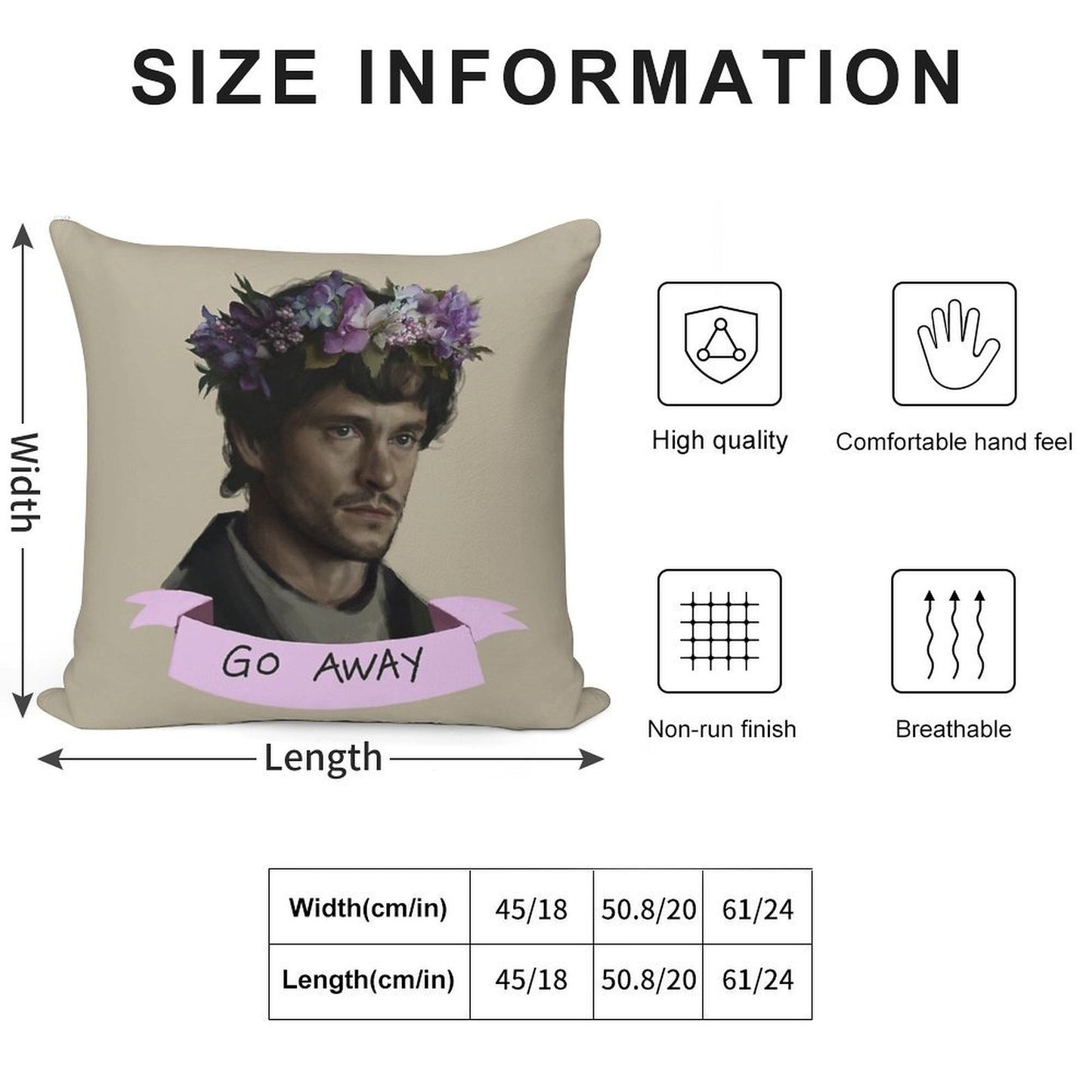 Hannibal - Go Away Soft Ultra-Soft Texture Throw Pillow