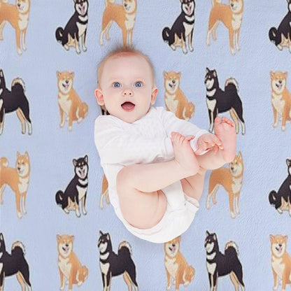 Shiba Inu Dogs Pack Sustainable Throw Blanket