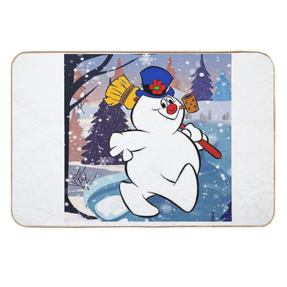 FROSTY THE SNOWMAN UNDER SNOWFLAKE Durable Bath Mat
