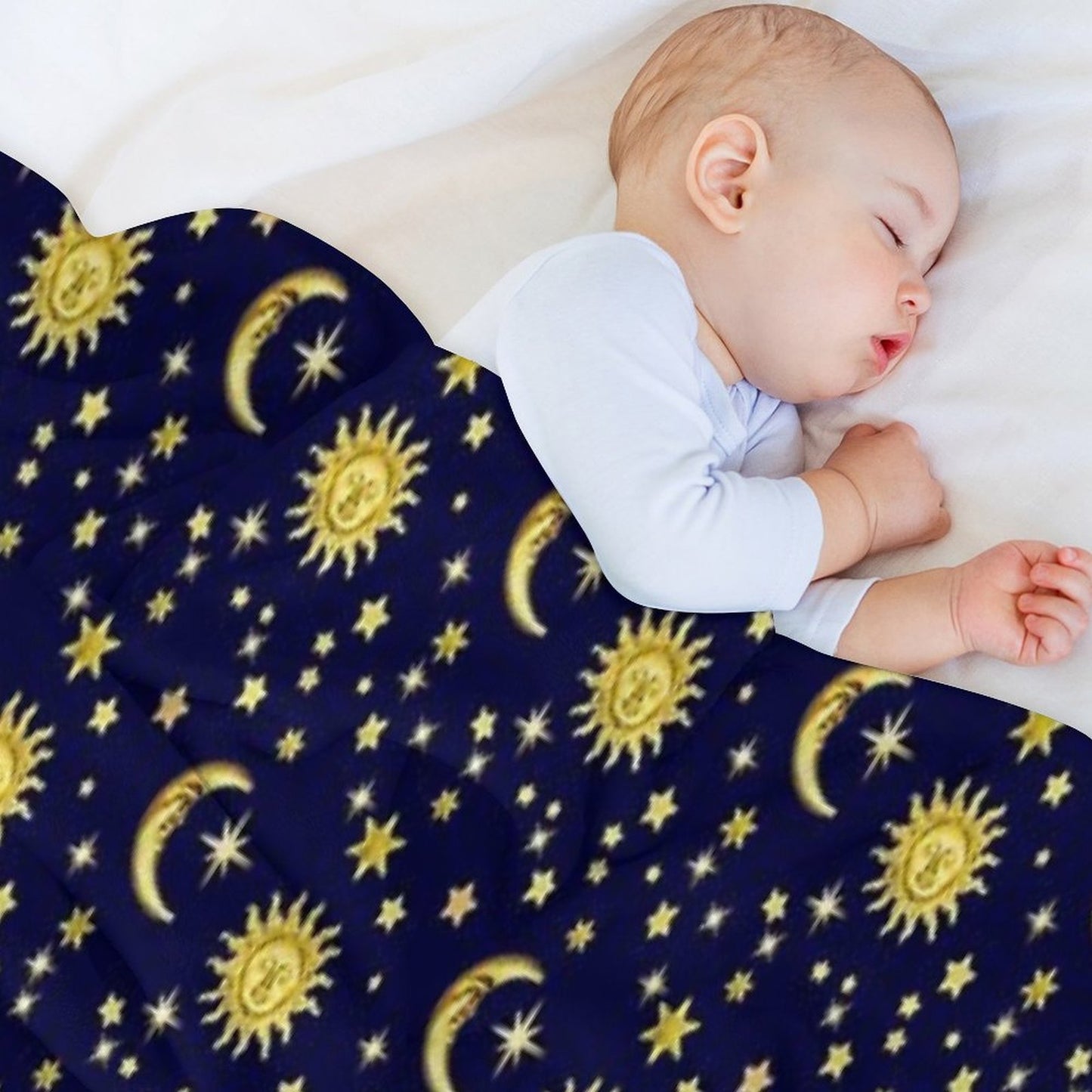 Sun, Moon & Stars Quick-dry Throw Blanket