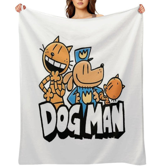 Dog Man  Dog Man X Petey And Li'l Petey Travel-friendly Throw Blanket
