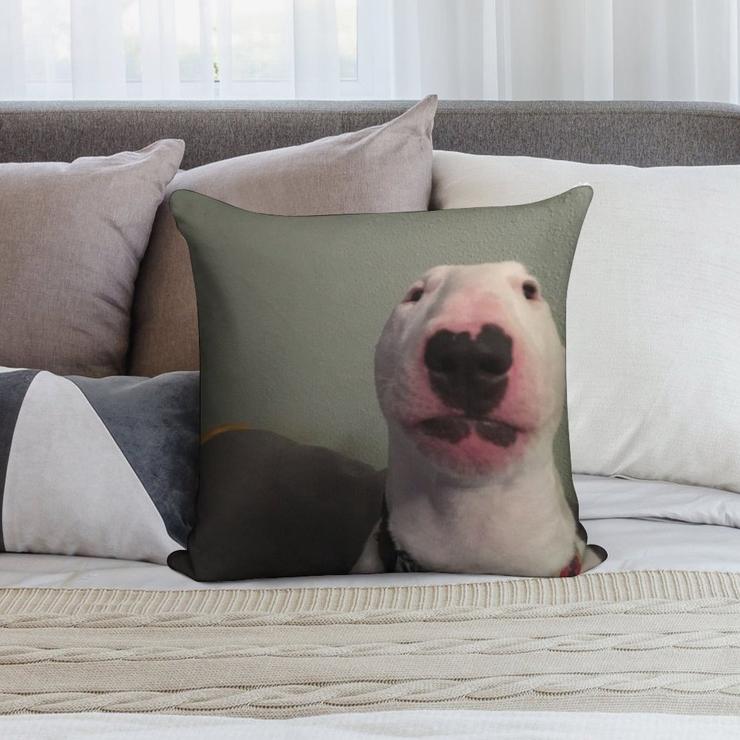 @PupperNelson Walter Original Soft Hidden Zipper Throw Pillow