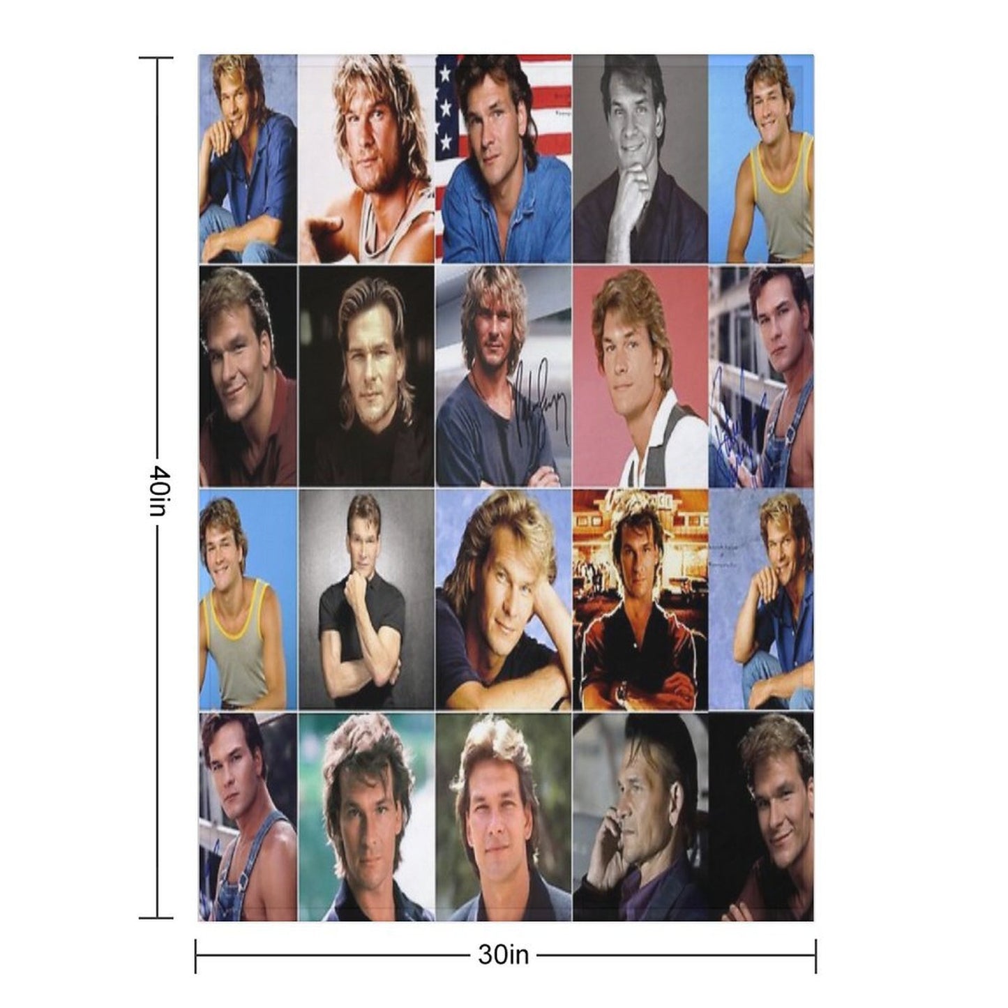 Patrick Swayze Photo Collage Quick-dry Throw Blanket