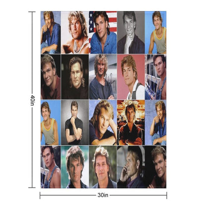 Patrick Swayze Photo Collage Quick-dry Throw Blanket