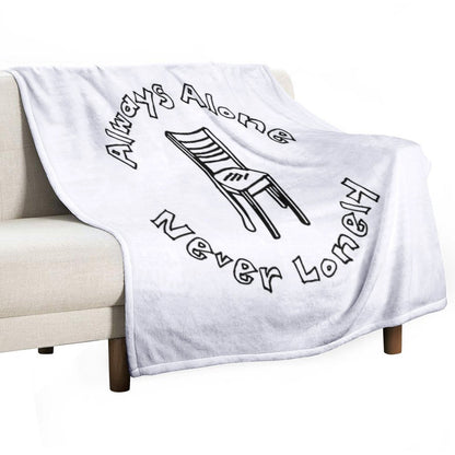 Scarfo 'Always Alone, Never Lonely' Logo Eco-conscious Throw Blanket