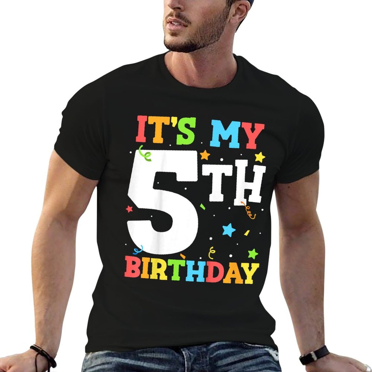 It's My 5th Birthday 5 Five Happy Birthday Boy Or Girls  Tagless Design T-Shirt