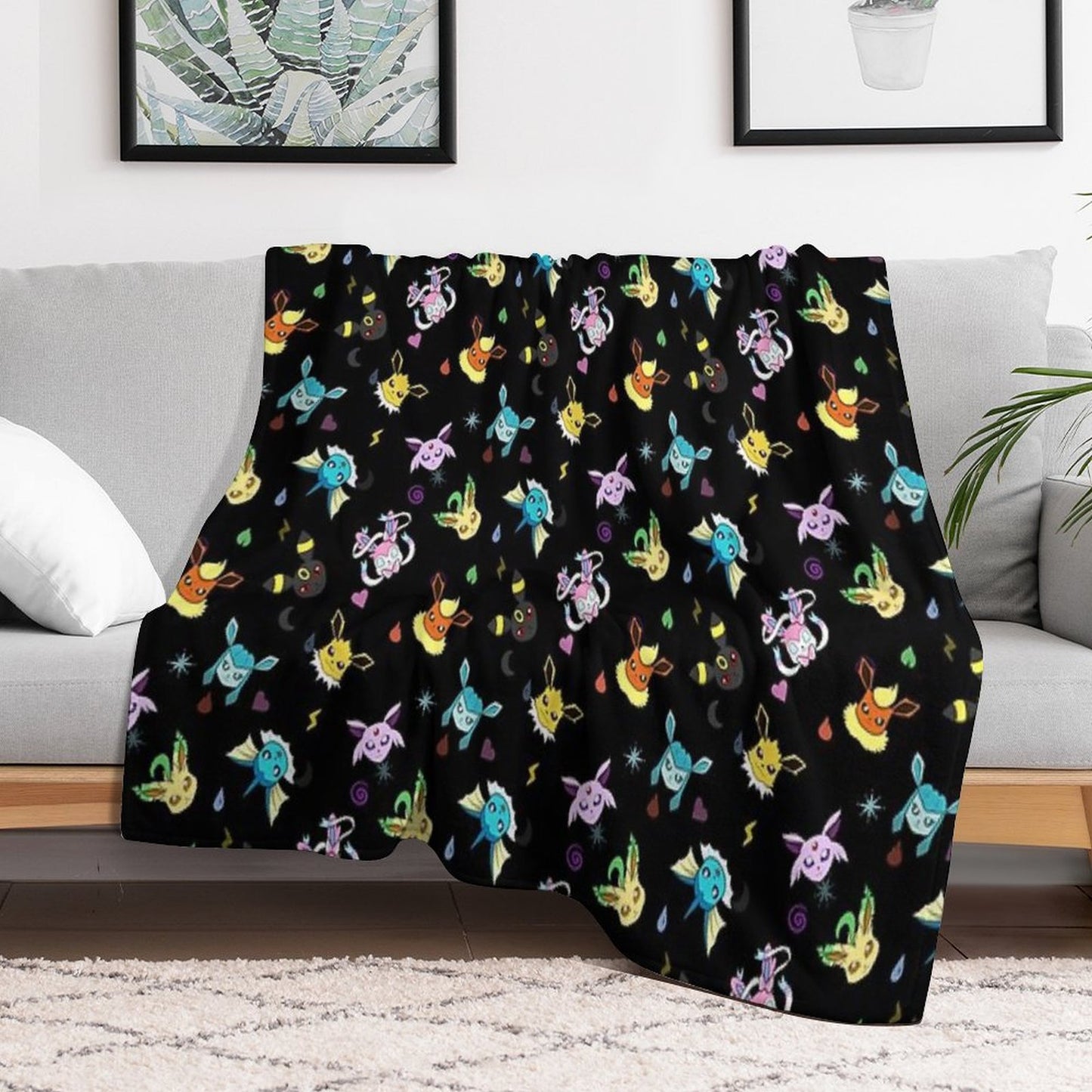 Eeveelution Type Pattern Lightweight Throw Blanket