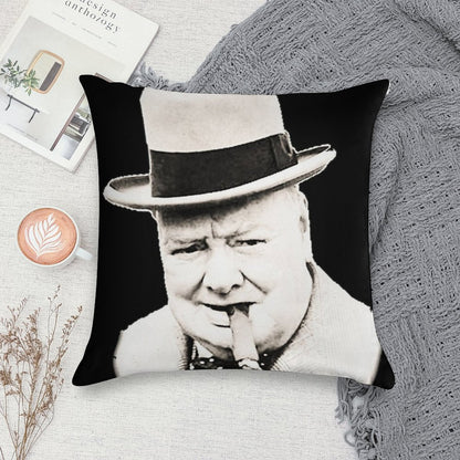 Wiston Churchill Face Soft Warmth Comfort Throw Pillow