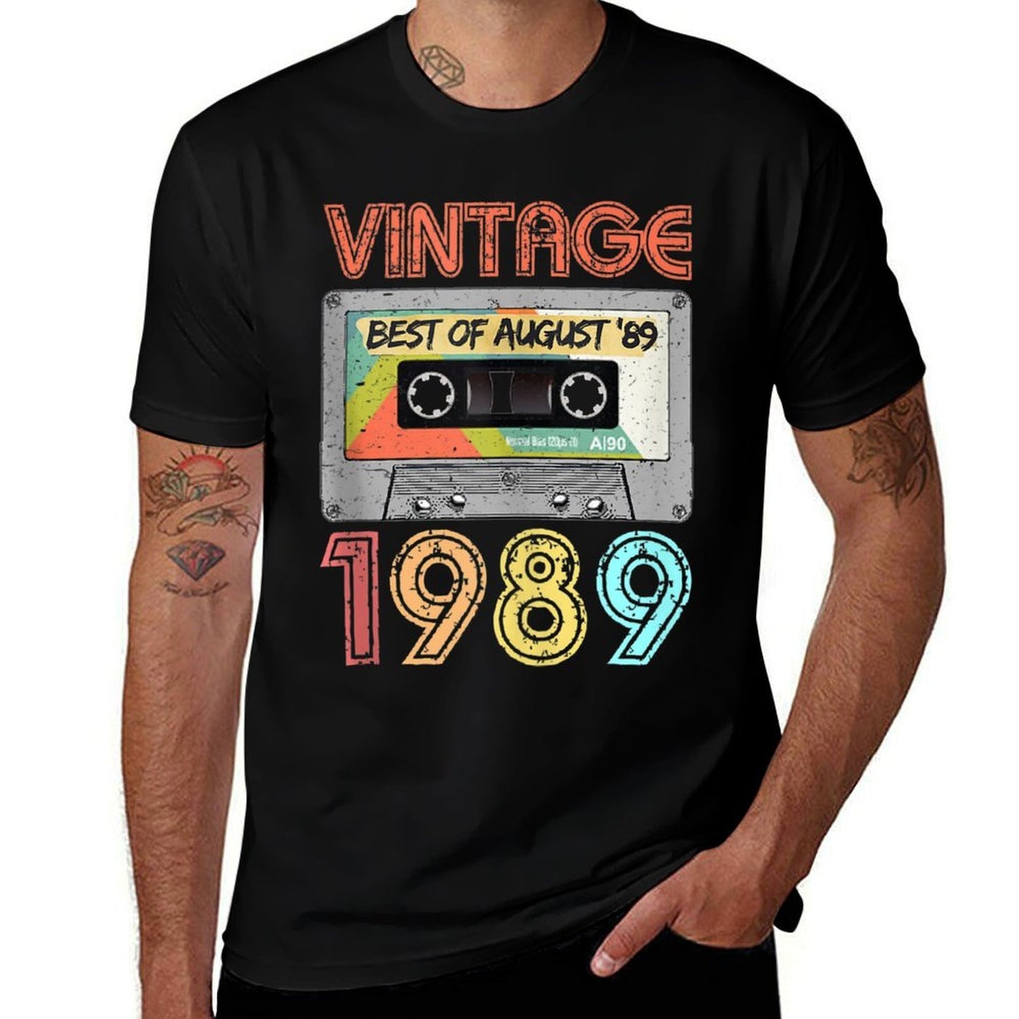 August 1989 30th Birthday  Mens Womens Vintage 1989  Relaxed-fit T-Shirt