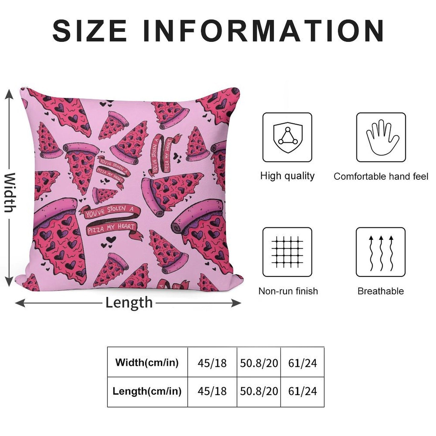 You've Stolen A PIZZA My Heart Soft Short Plush Fabric Throw Pillow