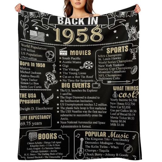 Birthday Anniversary 1958 History Back in 1958 Lightweight Throw Blanket