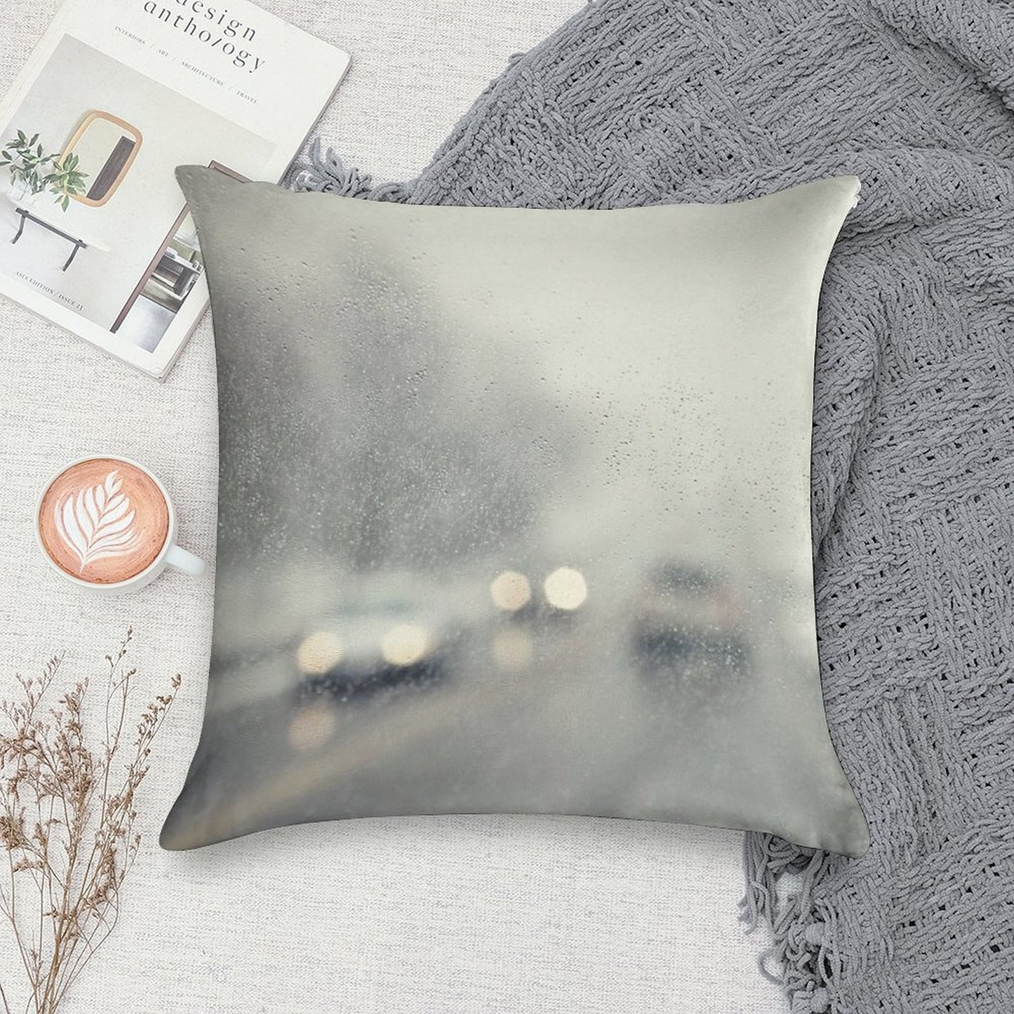 Let It Rain Soft Hidden Zipper Throw Pillow