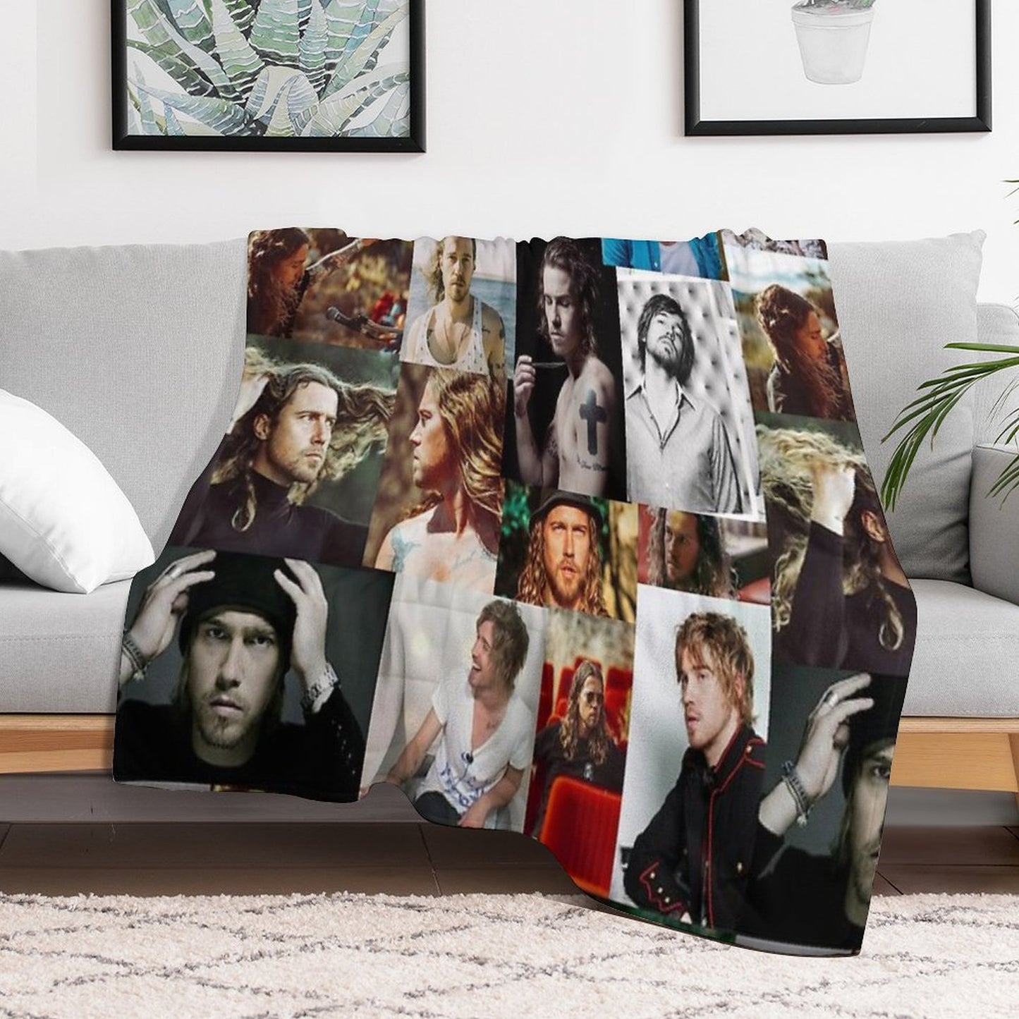 Julien Doré French Singer Collage All-season Throw Blanket