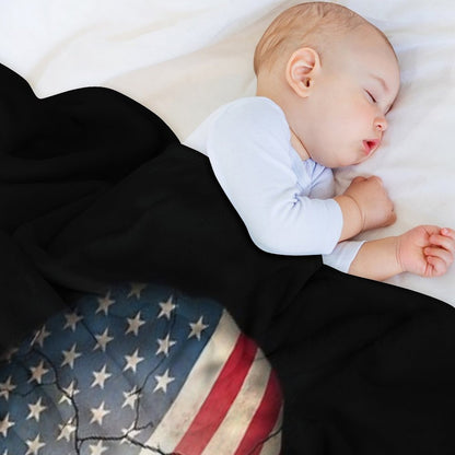 American Flag Skull Comfort Throw Blanket