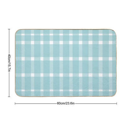 Blue Gingham  Stain-Proof Bath Mat