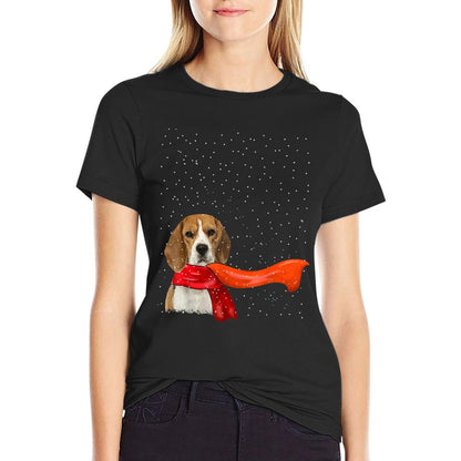Beagle Dog Winter Christmas Sweater Xmas Pet  Easy-care T-Shirt