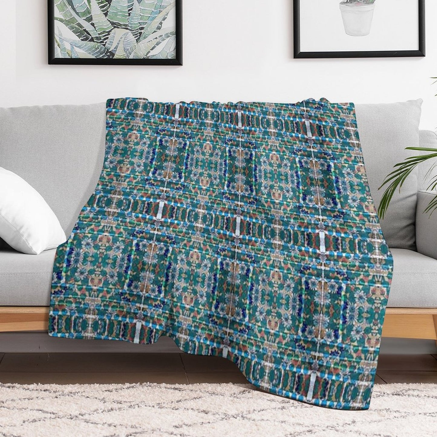 Floral Windows Shrink-resistant Throw Blanket