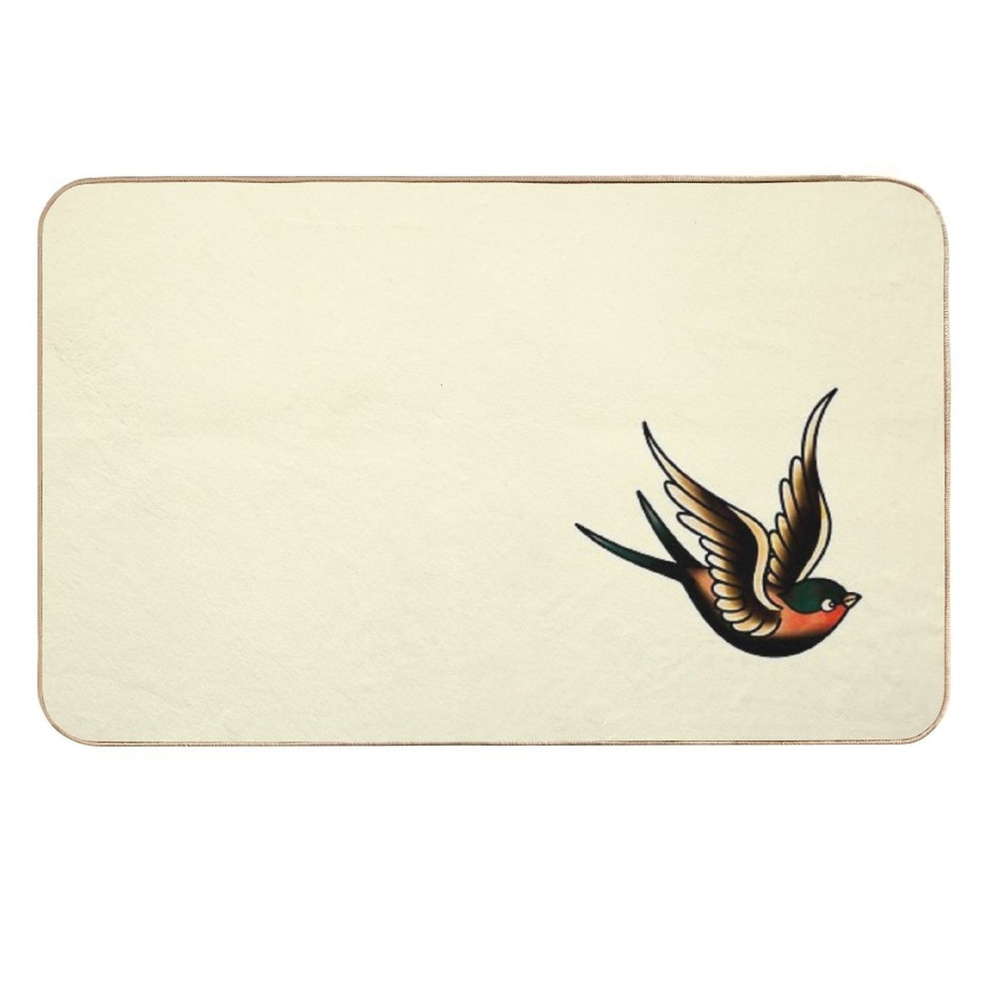 Vintage Traditional Swallow  Absorbent Bath Mat