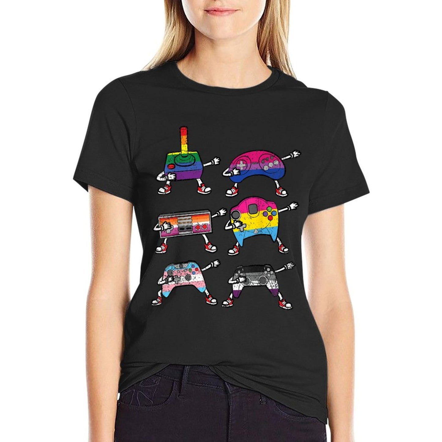 Gaymer Dabbing LGBT-Q Gay Pride Game Controller Gaming Gamer  Lightweight T-Shirt