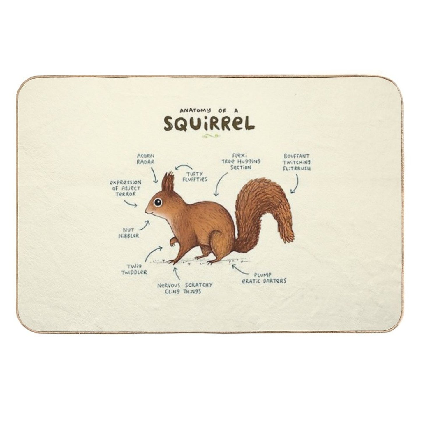 Anatomy of A Squirrel  Versatile Bath Mat