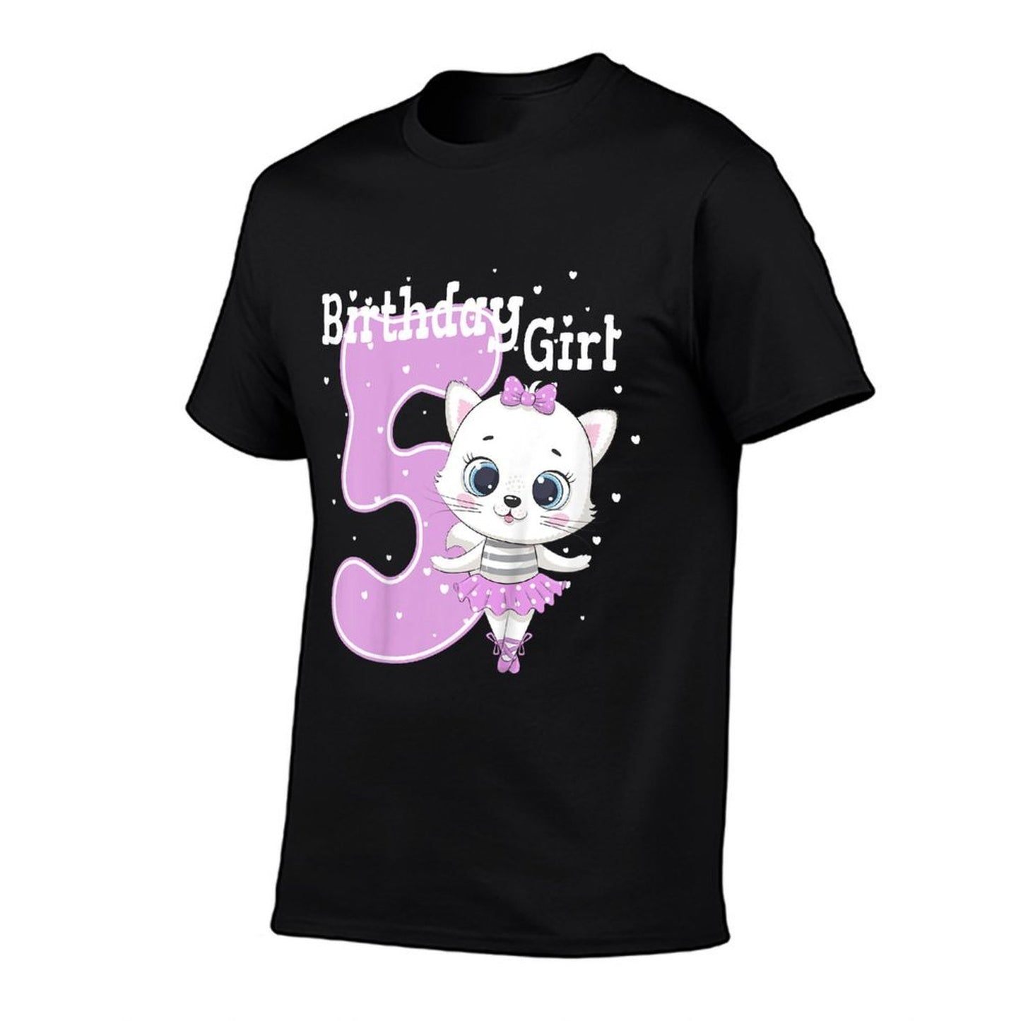 Kids 5th Birthday Girls Cat Birthday Girl 5 Years Old Kitty  Versatile T-Shirt