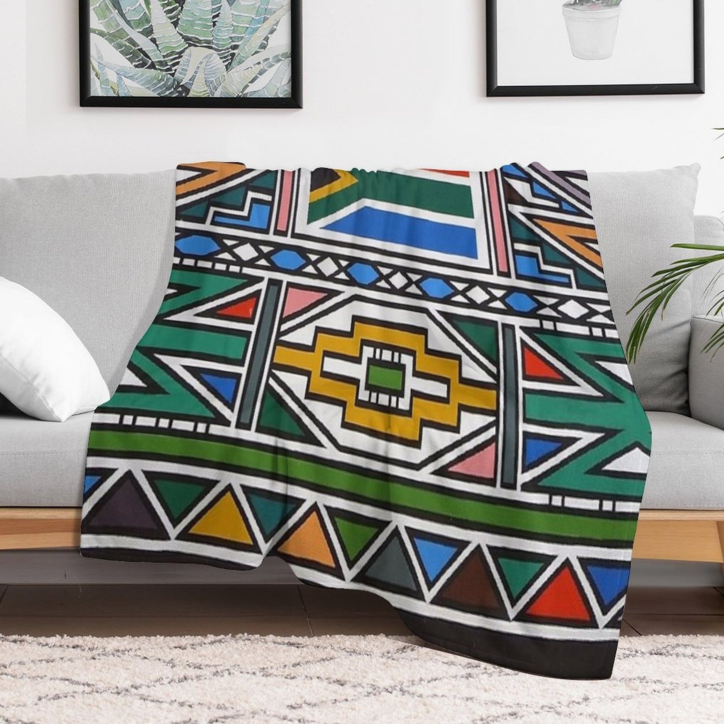 Ndebele Africa Design Lightweight Throw Blanket