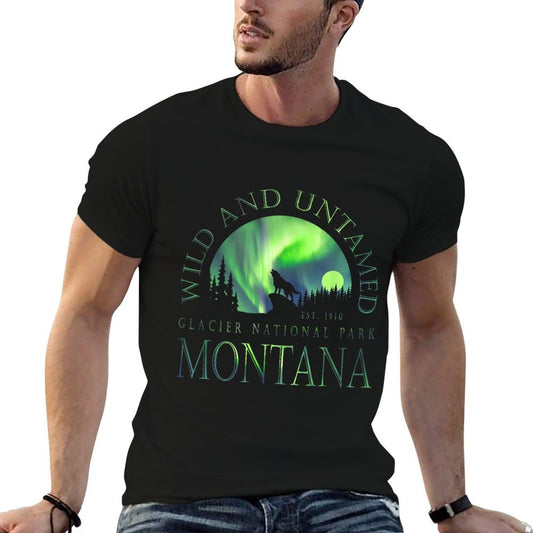 Montana - Glacier National Park - Northern Lights  Wrinkle-resistant T-Shirt