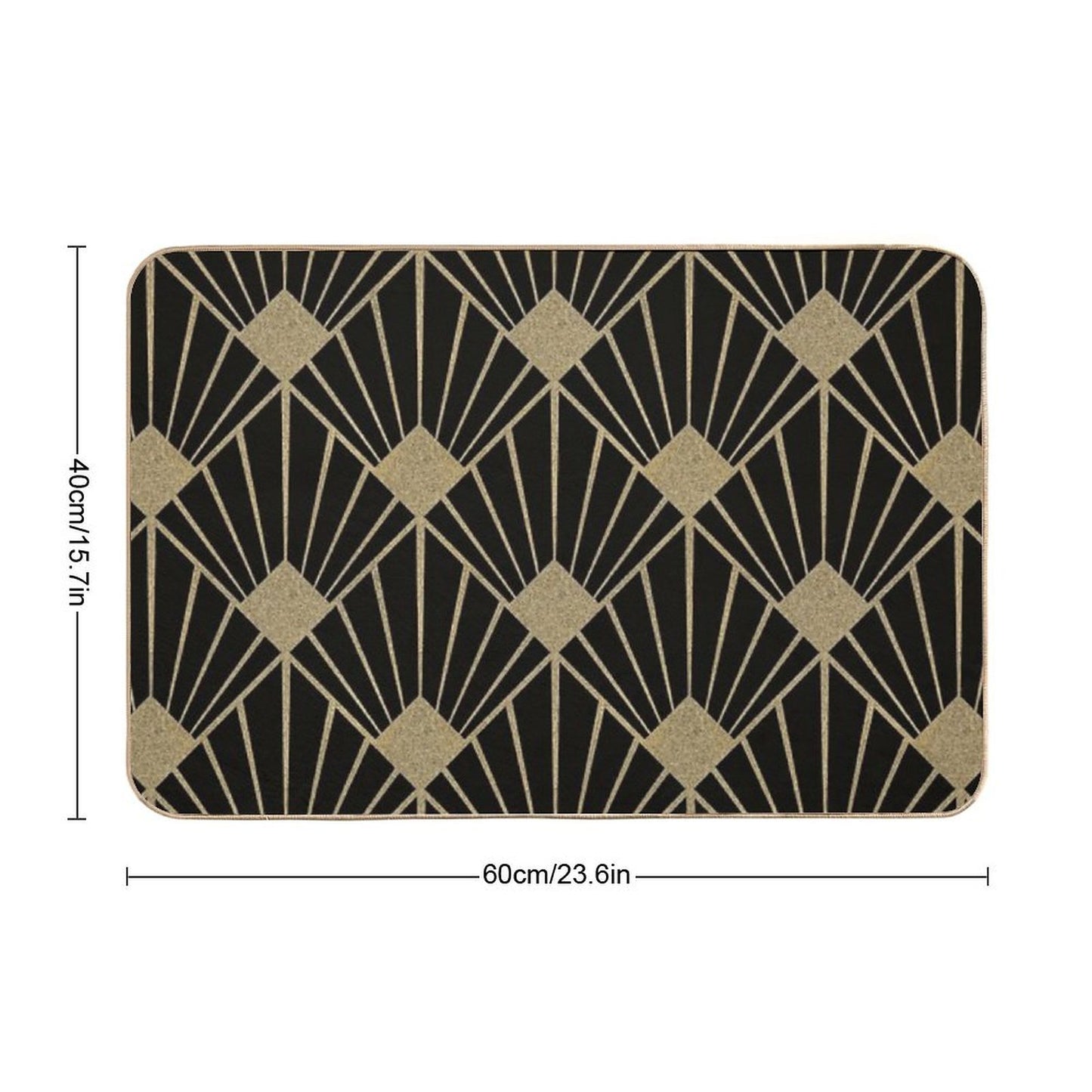 Art Deco Pattern Gold Black  Eco-Friendly Bath Mat