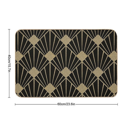 Art Deco Pattern Gold Black  Eco-Friendly Bath Mat