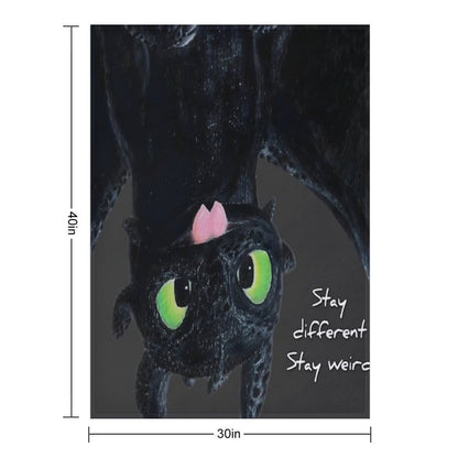 Toothless Upside Down Sticker Machine-washable Throw Blanket