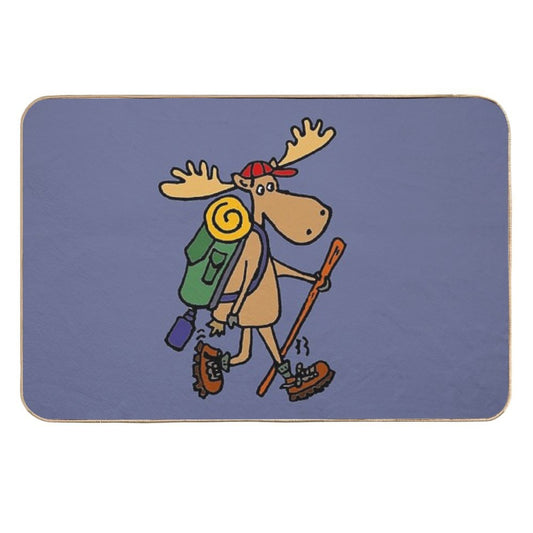Funny Cool Moose Hiker  High-Traffic Bath Mat