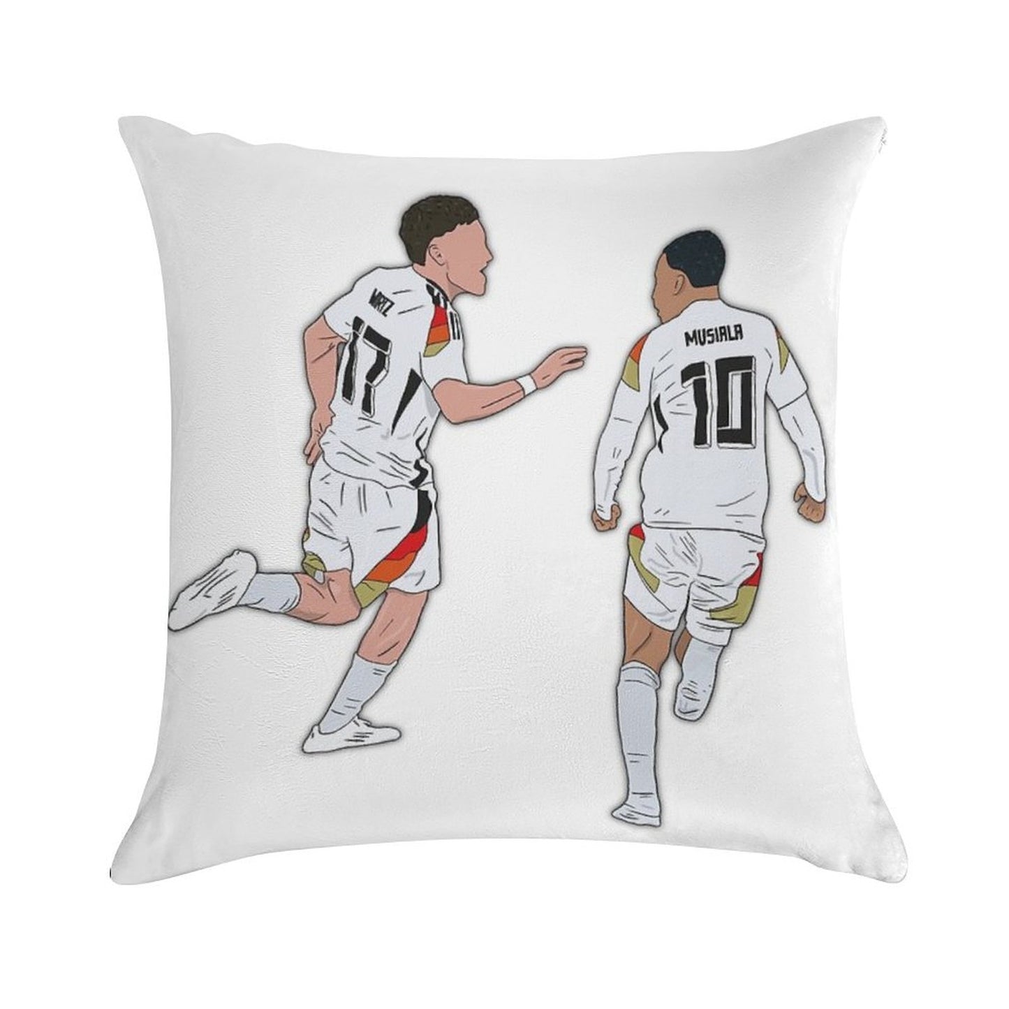 Florian Wirtz & Jamal Musiala Germany Celebration Soft Gift Ready Throw Pillow