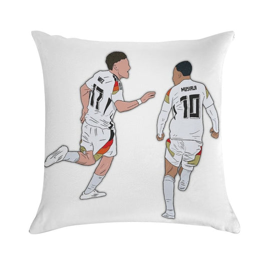 Florian Wirtz & Jamal Musiala Germany Celebration Soft Gift Ready Throw Pillow