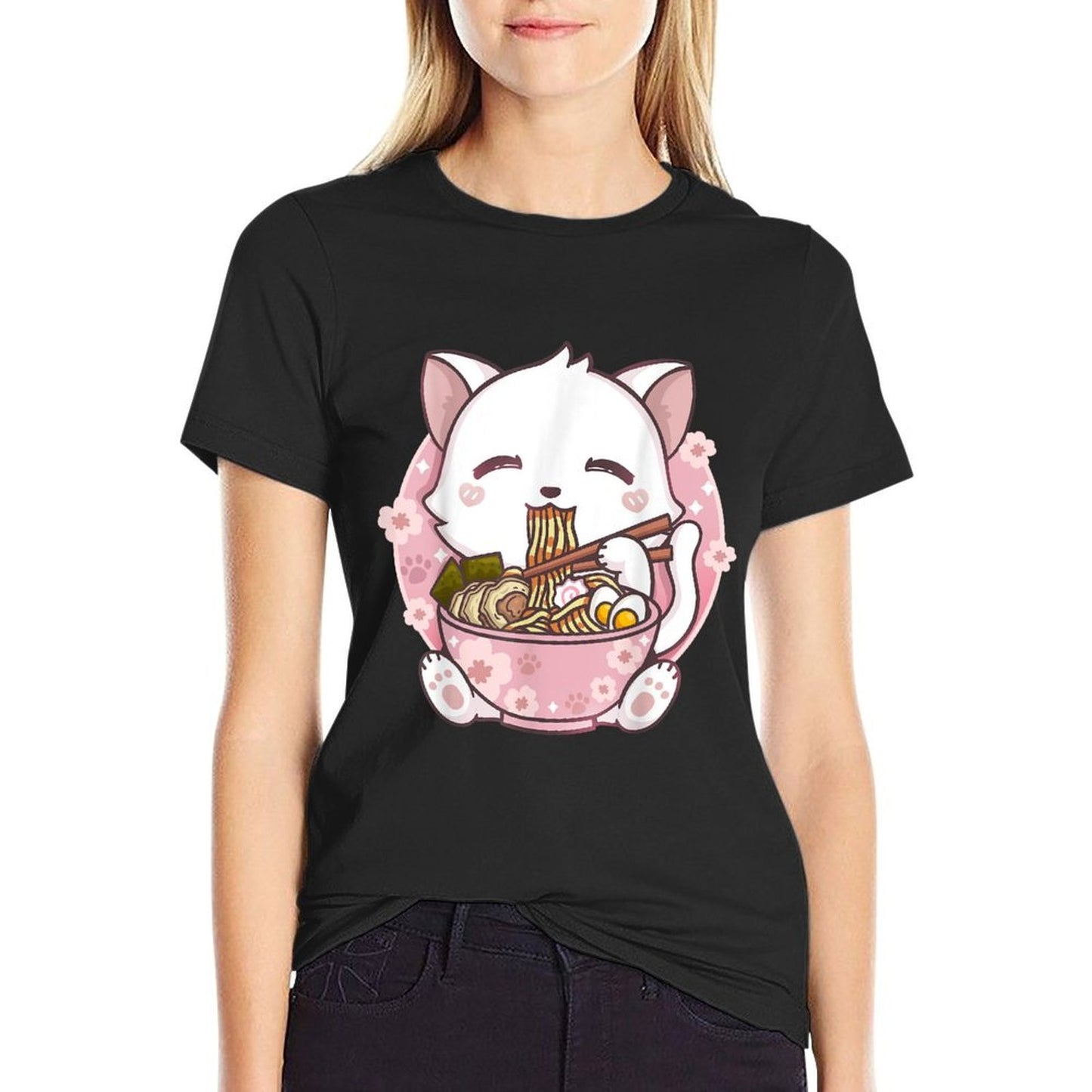 Ramen Cat Kawaii Anime  Moisture-wicking T-Shirt