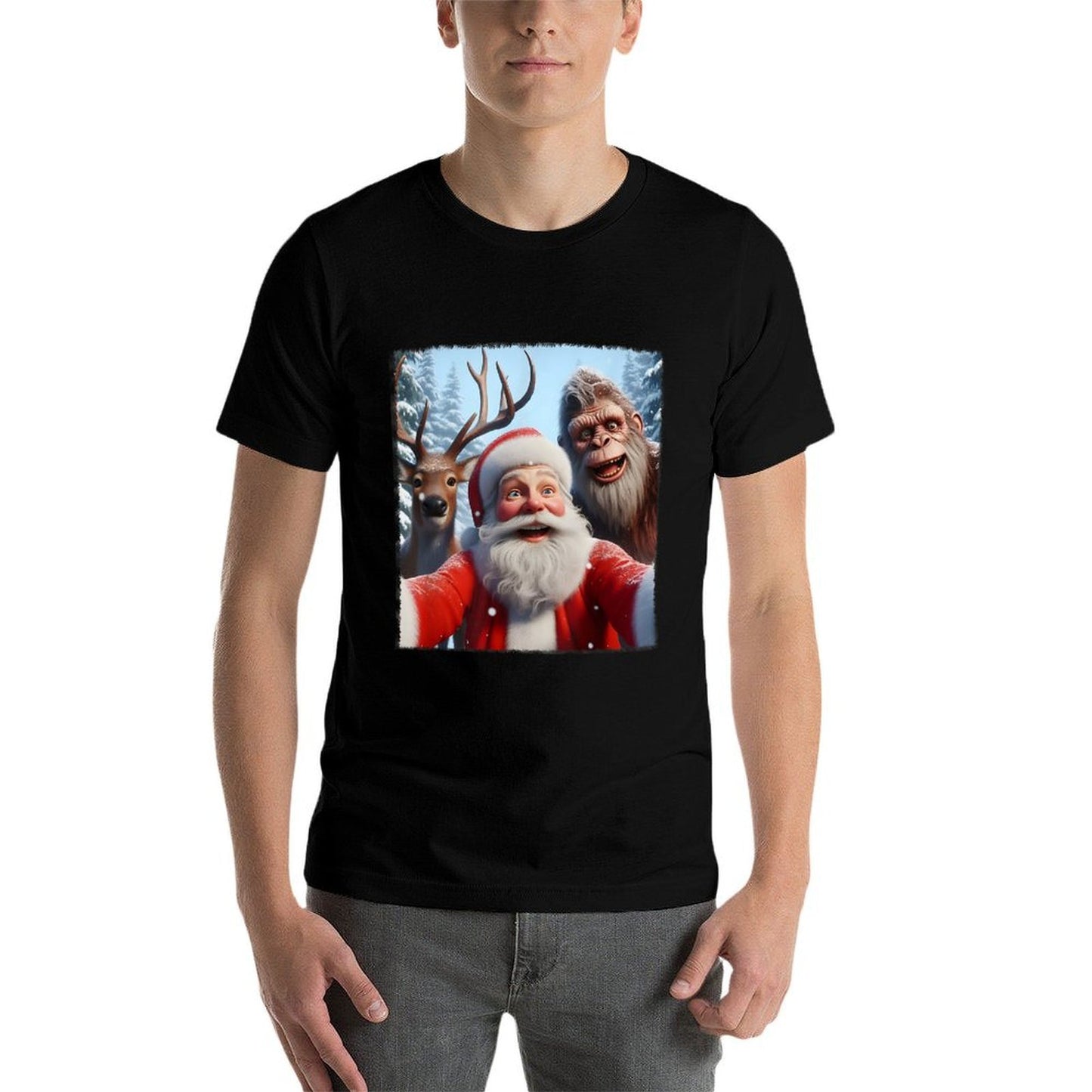Reindeer Bigfoot Funny Cute Santa Selfie Christmas  Classic T-Shirt