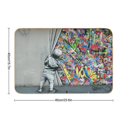 Behind The Curtain - Martin Whatson (Wynwood Walls Edition)  Miami  Anti-Trip Bath Mat