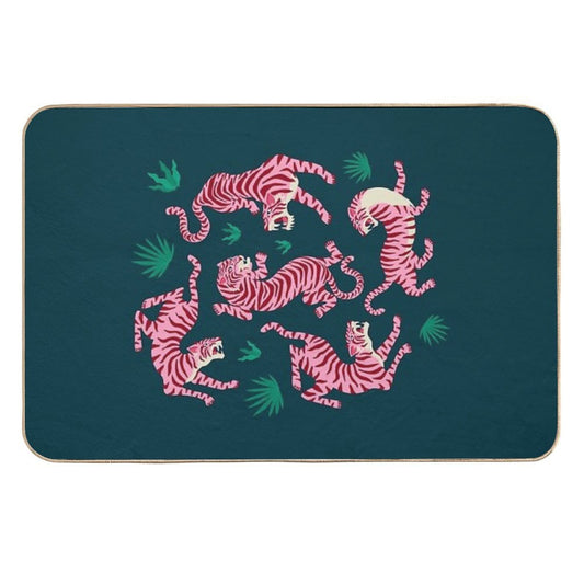 Night Race Pink Tiger Edition  Easy To Clean Bath Mat