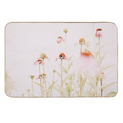 Pink Flowers - Echinacea - Pastel Floral - Wild Flowers  Odorless Bath Mat